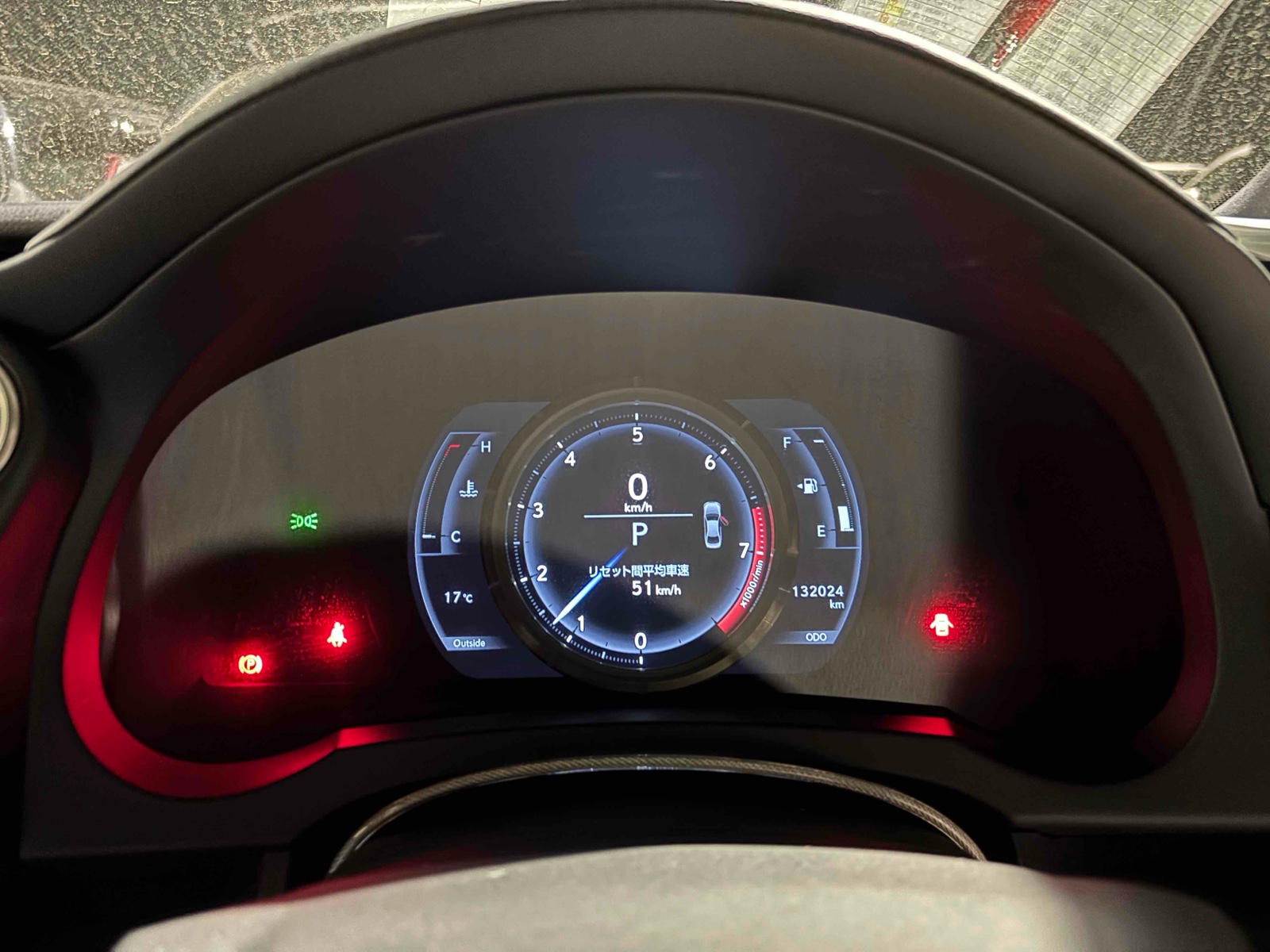 Instrument cluster photographed during the IS350's earlier documentation
